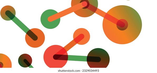 Line points connections geometric abstract background. Circles connected by lines. Trendy techno business template for wallpaper, banner, background or landing