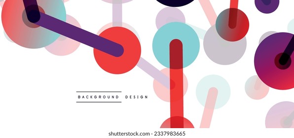 Line points connections geometric abstract background. Circles connected by lines. Trendy techno business template for wallpaper, banner, background or landing