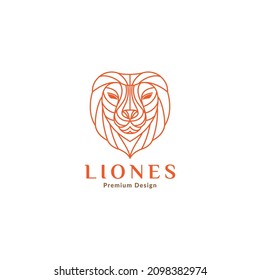 line polygon face lioness logo design vector graphic symbol icon sign illustration creative idea