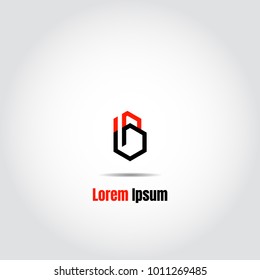 Line polygon logo uppercase letter b for simple logo business