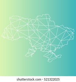 line polygonal map of Ukraine