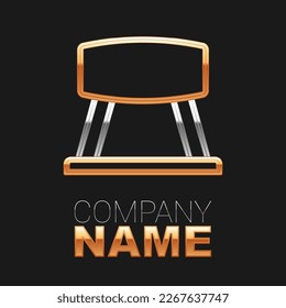 Line Pommel horse icon isolated on black background. Sports equipment for jumping and gymnastics. Colorful outline concept. Vector
