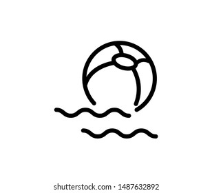 Line pool icon isolated on white background. Outline aquapark symbol for website design, mobile application, ui. Water pictogram. Vector illustration, editable strok. Eps10