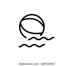 Line pool icon isolated on white background. Outline aquapark symbol for website design, mobile application, ui. Water pictogram. Vector illustration, editable strok. Eps10