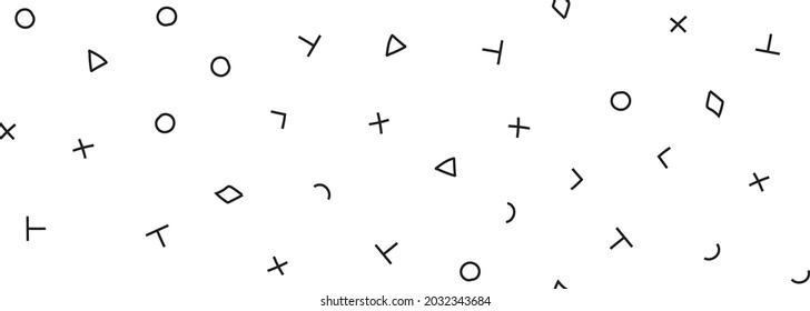 Line Pop Textile Pattern. Fun Memphis Element. Modern Set Scribble Background Funky Decorative Wallpaper Drawn. Line Abstract Repeat. Cross Geometric Drawn. Simple Form Triangle. Line Seamless Design.