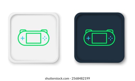 Line Portable video game console icon isolated on white background. Gamepad sign. Gaming concept. Colorful outline concept. Vector