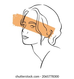 Line portrait of a woman's face