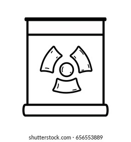 line poster with radiation symbol of danger