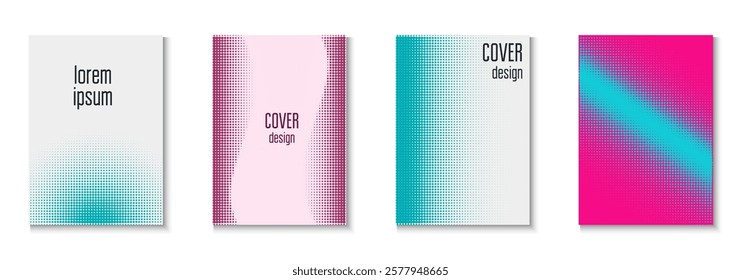 Line Poster Set. Cool Circles In Minimal Layout. Linear Shapes In Annual Frame. Wave Flyer. Minimalist Book Template. Geometric Halftone Background. Trendy Line Poster