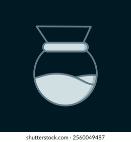 Line Pour over coffee maker icon isolated on black background. Alternative methods of brewing coffee. Coffee culture. Flat filled outline style with shadow. Vector