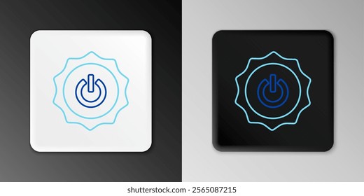 Line Power button icon isolated on grey background. Start sign. Colorful outline concept. Vector