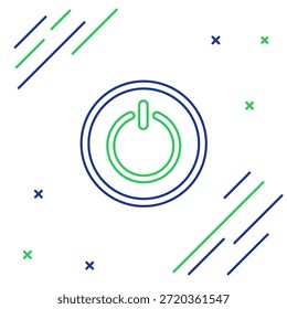 Ícone do botão Alimentação de linha isolado no plano de fundo branco. Inicie o sinal. Conceito de contorno colorido. Vetor
