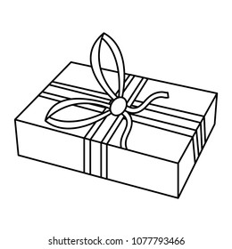 line present gift package with ribbon bow