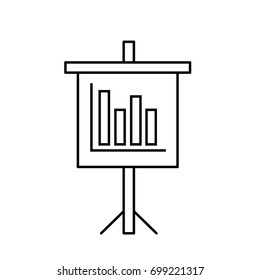 line presentation business document with statistics bars graphy