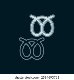 Line Pretzel icon isolated on black background. German comfort food pastry. Oktoberfest festival. Flat filled outline style with shadow. Vector