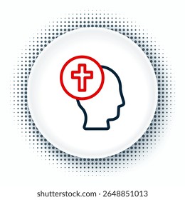 O ícone do Sacerdote de Linha é isolado no fundo branco. Conceito de contorno colorido. Vetor