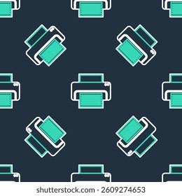 Line Printer icon isolated seamless pattern on black background.  Vector