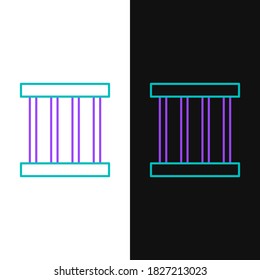 Icono de la ventana de la prisión de línea aislado en fondo blanco y negro. Concepto de esquema colorido. Vector