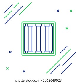 Line Prison window icon isolated on white background. Colorful outline concept. Vector