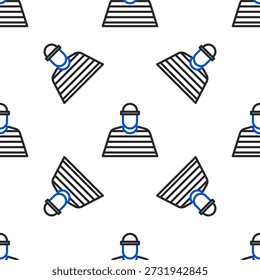 Línea icono de prisionero aislado sin patrón sobre fondo blanco. Concepto de contorno colorido. Vector