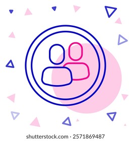 Line Project team base icon isolated on white background. Business analysis and planning, consulting, team work, project management. Colorful outline concept. Vector