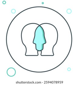 Line Project team base icon isolated on white background. Business analysis and planning, consulting, team work, project management. Developers. Colorful outline concept. Vector