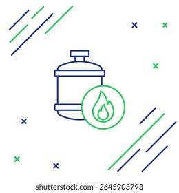 Line Propane gas tank icon isolated on white background. Flammable gas tank icon. Colorful outline concept. Vector