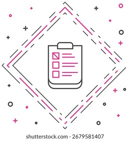 Línea Icono de prueba psicológica aislado sobre fondo blanco. Concepto de contorno colorido. Vector