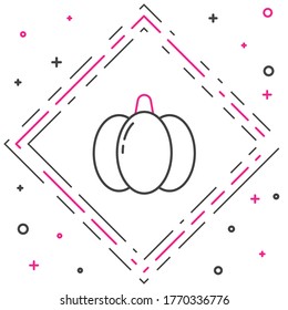 Line Pumpkin icon isolated on white background. Happy Halloween party. Colorful outline concept. Vector Illustration