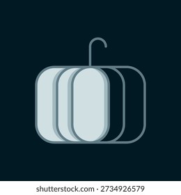 Line Pumpkin icon isolated on black background. Happy Halloween party. Flat filled outline style with shadow. Vector
