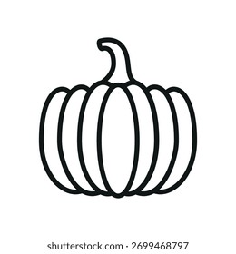 Icono de calabaza de línea para alimentos simples, mínimos y elegantes o imágenes de la cosecha.