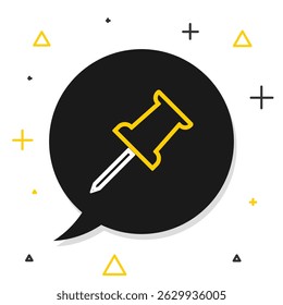 Line Push pin icon isolated on white background. Thumbtacks sign. Colorful outline concept. Vector
