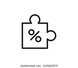 Line puzzle icon isolated on white background. Outline symbol for website design, mobile application, ui. Puzzle pictogram. Vector illustration, editorial stroсk. 