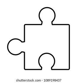 line puzzle piece object teamgame style