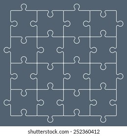 Line puzzle pieces forming a pattern background. Vector illustration graphic.