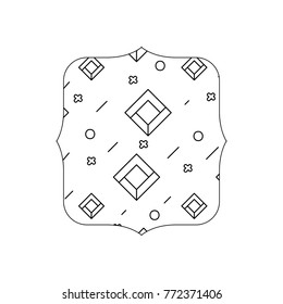 line quadrate with geometric abstract figures background