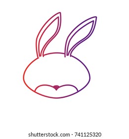 line rabbit head wild cute animal