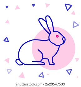 Ícone Line Rabbit isolado no fundo branco. Conceito de contorno colorido. Vetor