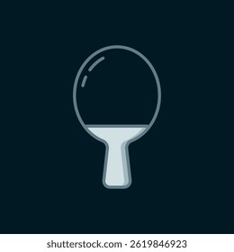 Line Racket for playing table tennis icon isolated on black background. Flat filled outline style with shadow. Vector