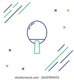 Line Racket for playing table tennis icon isolated on white background. Colorful outline concept. Vector