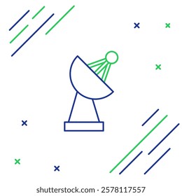 Line Radar icon isolated on white background. Search system. Satellite sign. Colorful outline concept. Vector