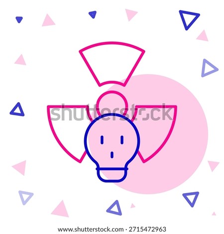 Line Radioactive icon isolated on white background. Radioactive toxic symbol. Radiation hazard sign. Colorful outline concept. Vector