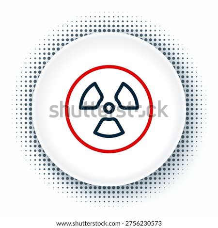 Line Radioactive icon isolated on white background. Radioactive toxic symbol. Radiation hazard sign. Colorful outline concept. Vector