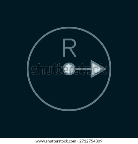 Line Radius icon isolated on black background. Flat filled outline style with shadow. Vector