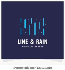 Line & Rain Logo Design Template Inspiration