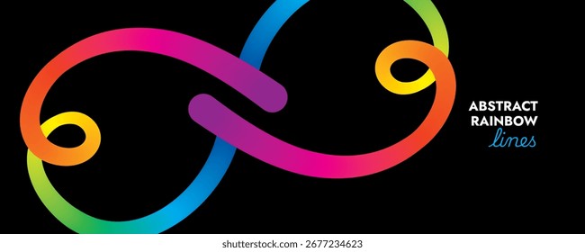 Line Rainbow, Pattern Shapes, Colorful Abstract Background, 3D Wave Gradient, Vector illustration.