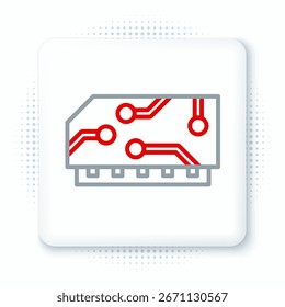 Line RAM, random access memory icon isolated on white background. Colorful outline concept. Vector
