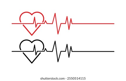 Line rate heartbeat. Medical monitor heart beat and fhyrhm. Electrocardiogram heart and pulse for monitor health, cardiogram. Vector Illustration.