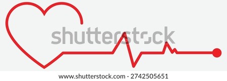 Line rate heartbeat in red and black. Medical monitor heart beat and rhythm. Electrocardiogram heart and pulse for monitor health. Vector Illustration.