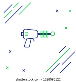 Line Ray gun icon isolated on white background. Laser weapon. Space blaster. Colorful outline concept. Vector